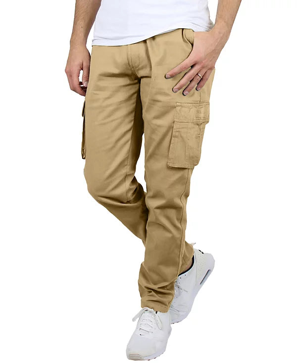 Blu Rock Men's Flex Stretch Cargo Pants  Khaki Size 36