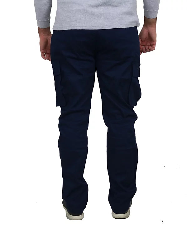 Blu Rock Men's Flex Stretch Cotton Cargo Pants  Navy Size 34