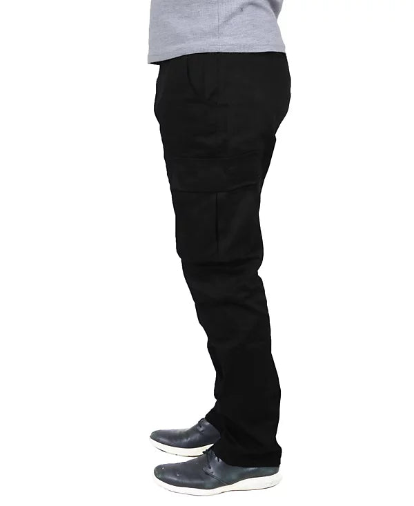 Blu Rock Men's Flex Stretch Cargo Pants  Black Size 34
