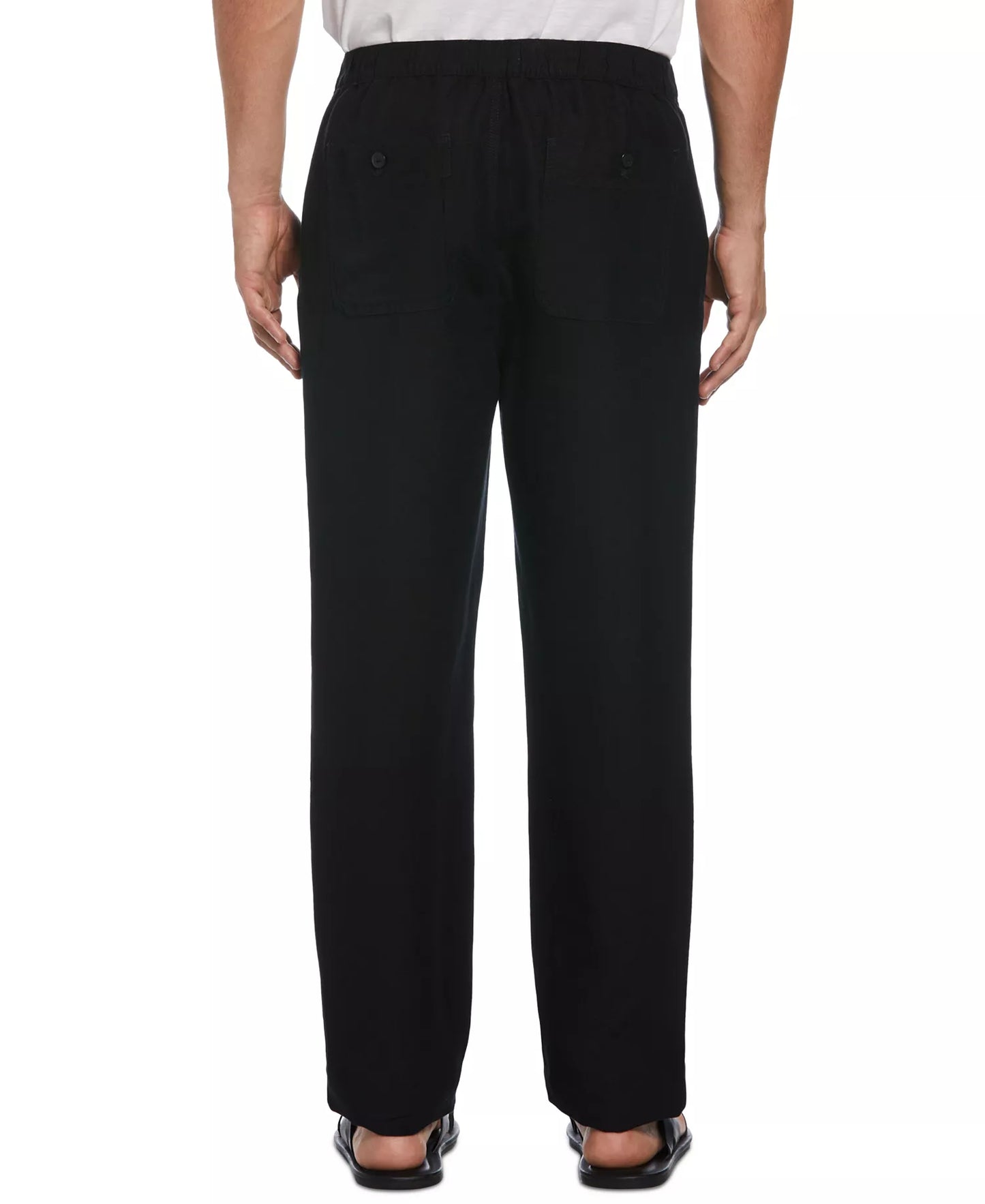 Cubavera Men's Linen Blend Drawstring Pants  Jet Black Size S
