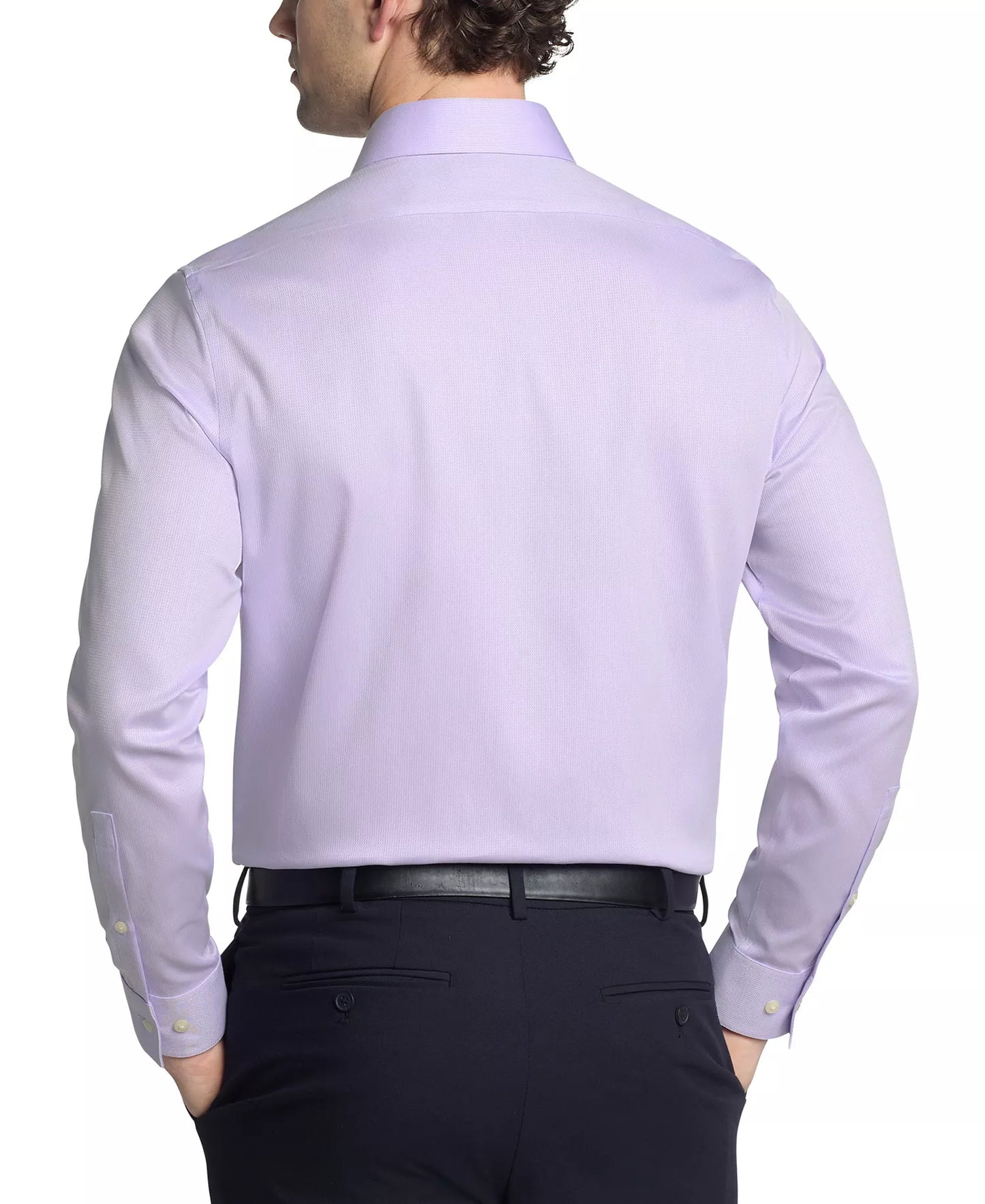 Calvin Klein STEEL+ Men's Regular-Fit Stretch Solid Dress Shirt  Lilac 16.5 32/33