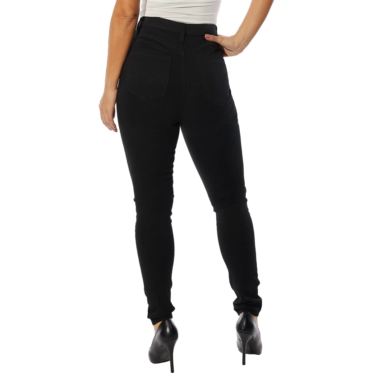 Dollhouse Juniors High-Rise Curvy Exposed Button Skinny Jeans  Color Black Size 7