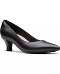 Clarks Women's Kepley Vine Pumps  Black Leather Size 8