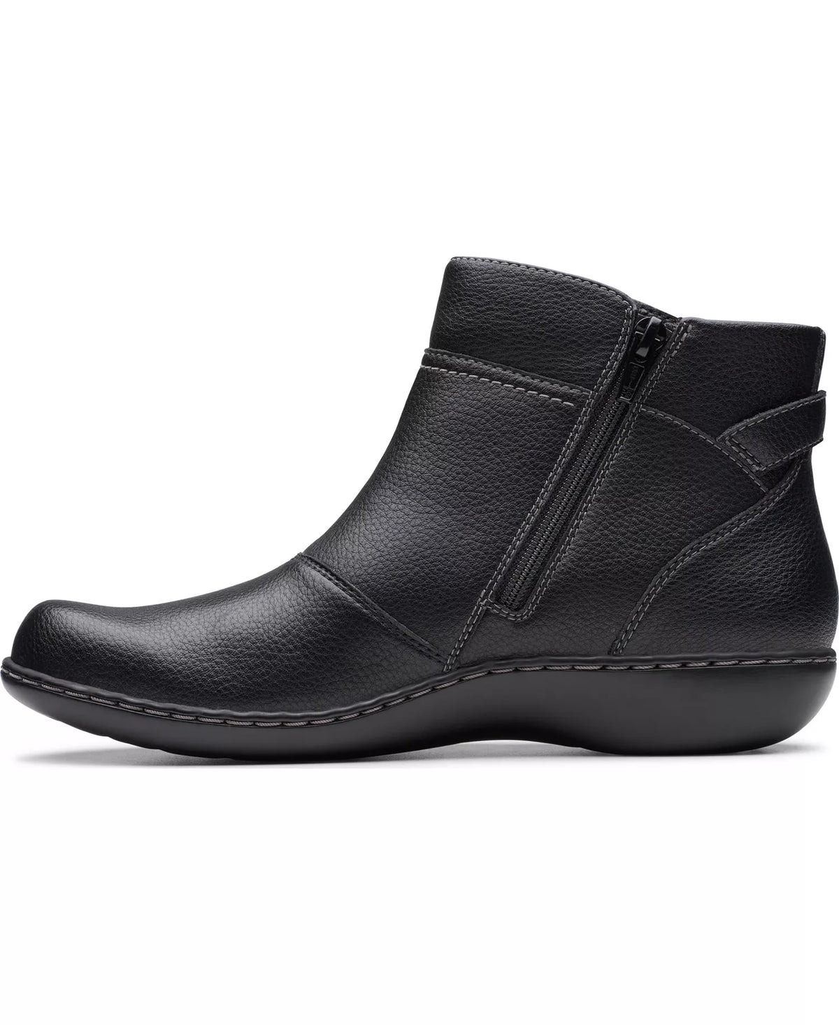 Clarks Women's Collection Ashland Mabel Flat Boots  Black Tumbled Size 7