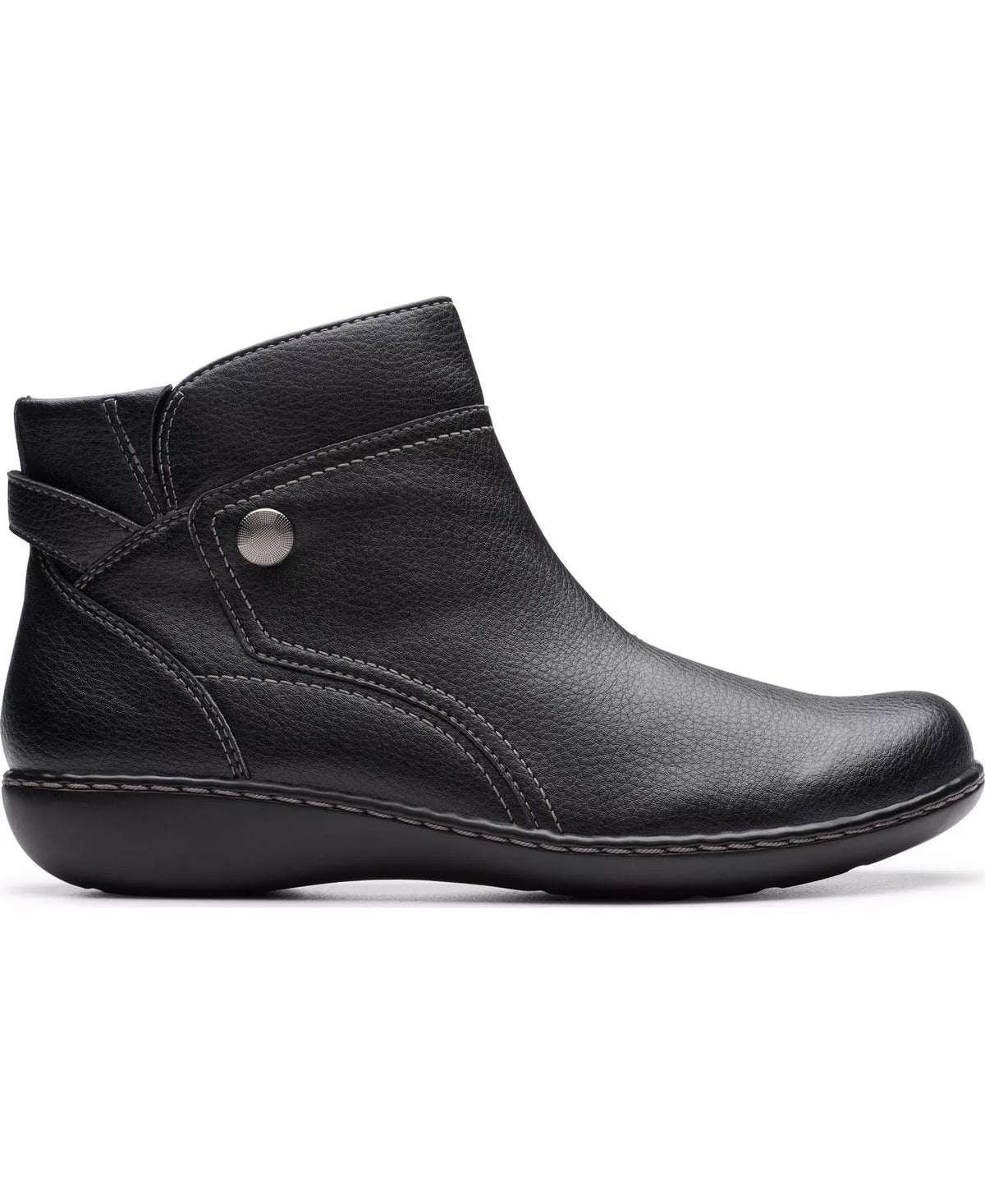 Clarks Women's Collection Ashland Mabel Flat Boots  Black Tumbled Size 7