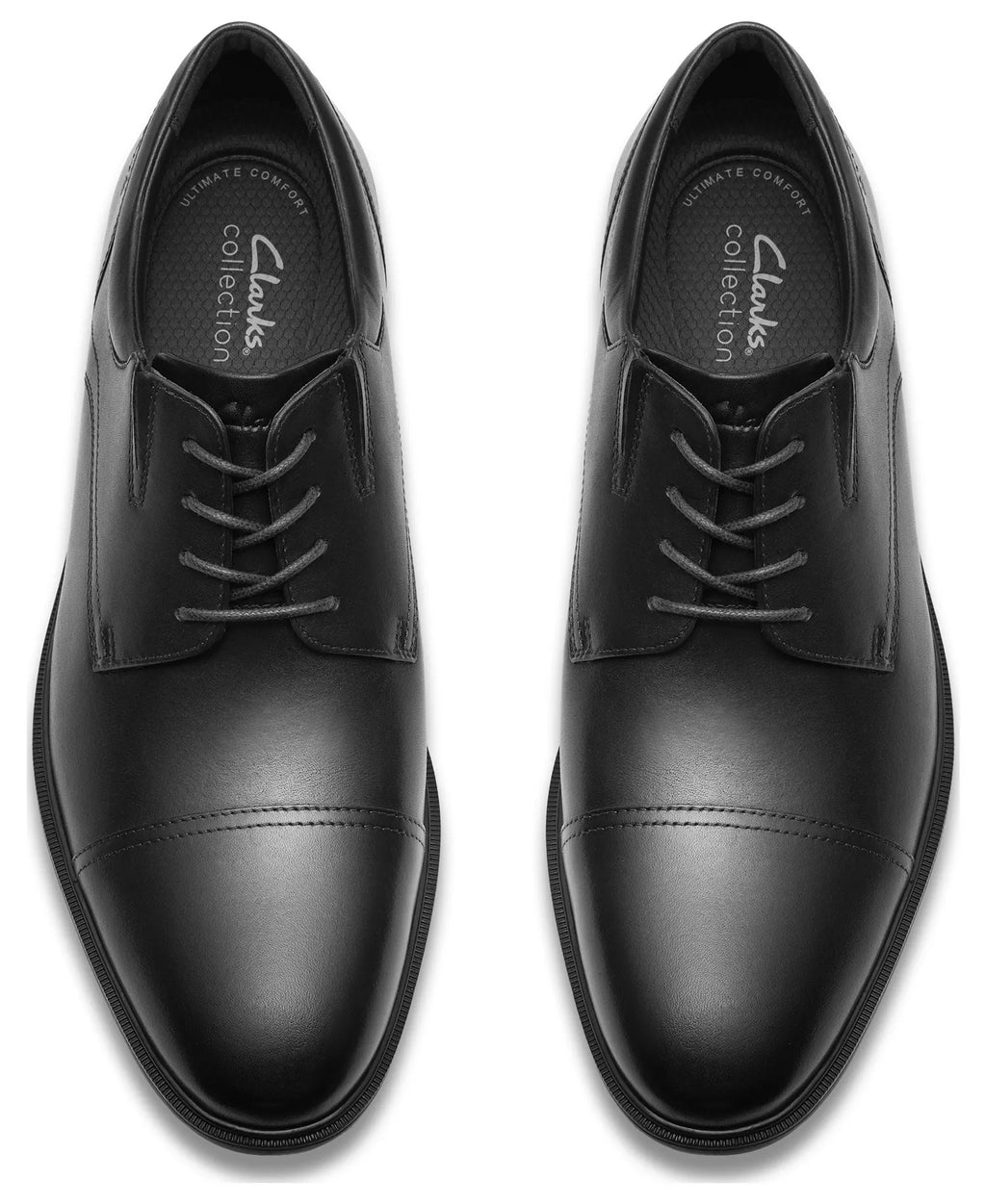Clarks Men's Steadwell Cap Dress Shoes  Black Leather Size 8