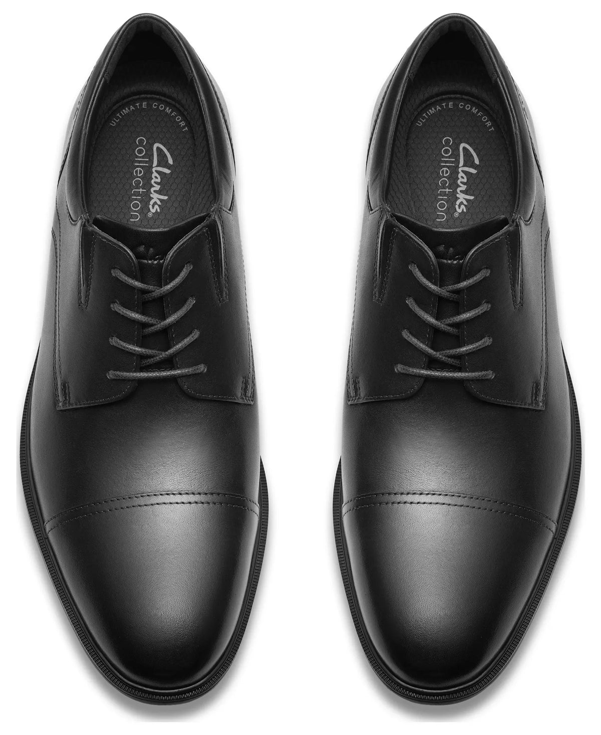 Clarks Men's Steadwell Cap Dress Shoes  Black Leather Size 11