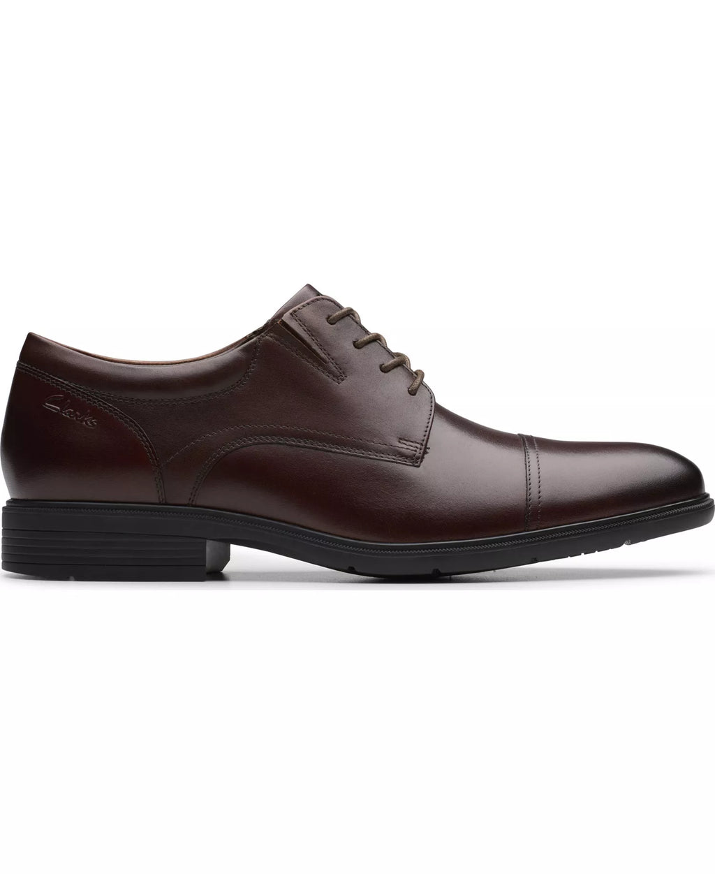 Clarks Men's Steadwell Cap Dress Shoes  Mahogany Leather Size 10.5