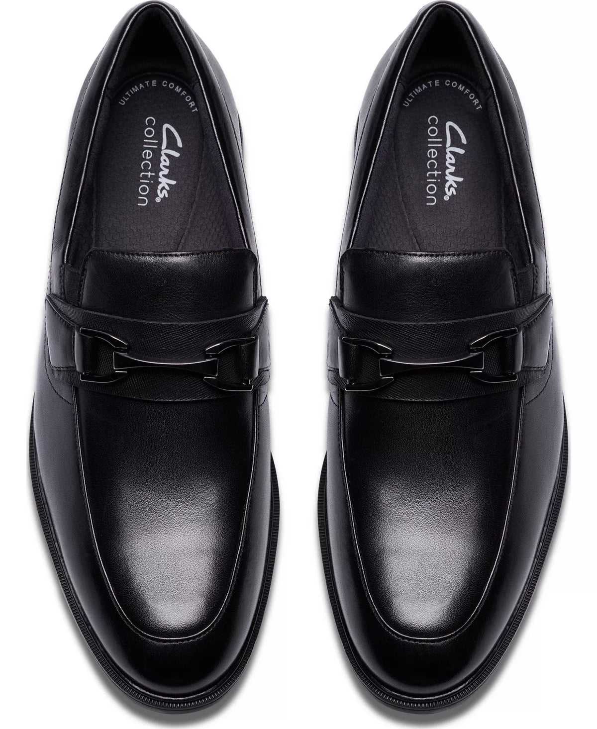 Clarks Men's Steadwell Bit Slip On Loafers  Black Leather Size 10.5