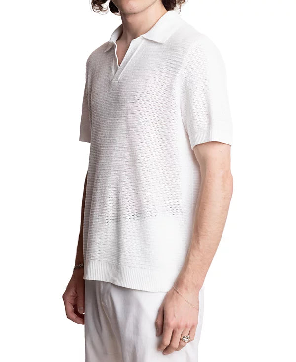 Paisley & Gray Men's Slim Fit Short Sleeve Polo Shirt  White Size 2XL
