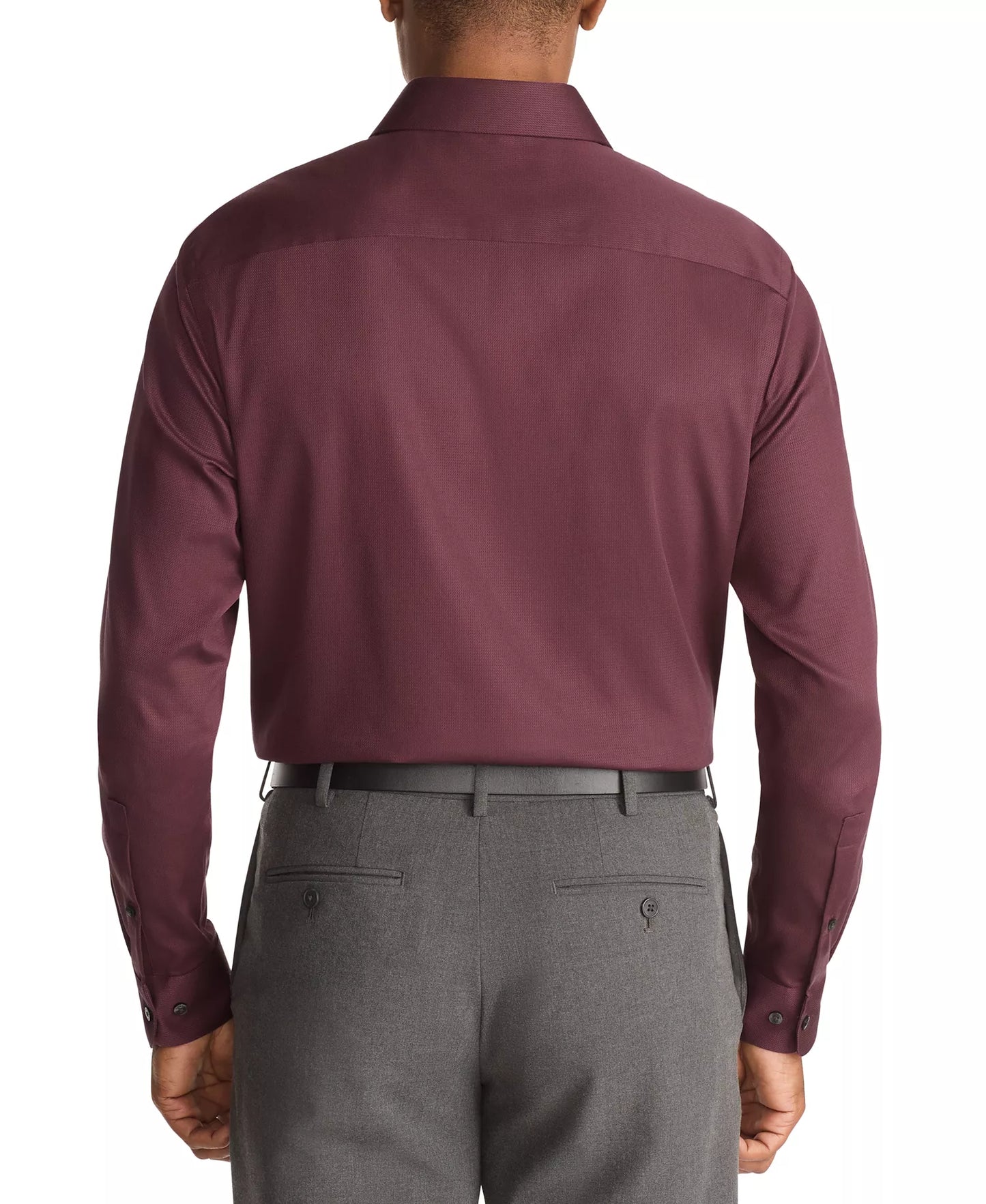 Calvin Klein STEEL+ Men's Regular-Fit Dress Shirt  Bordeaux 16.5 34/35