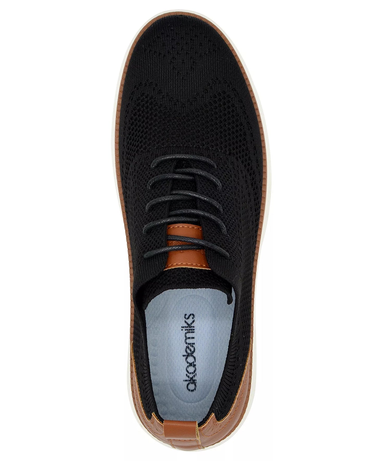 Akademiks Men's Olney Wingtip Knit Oxford Shoes  Black/White Size 10