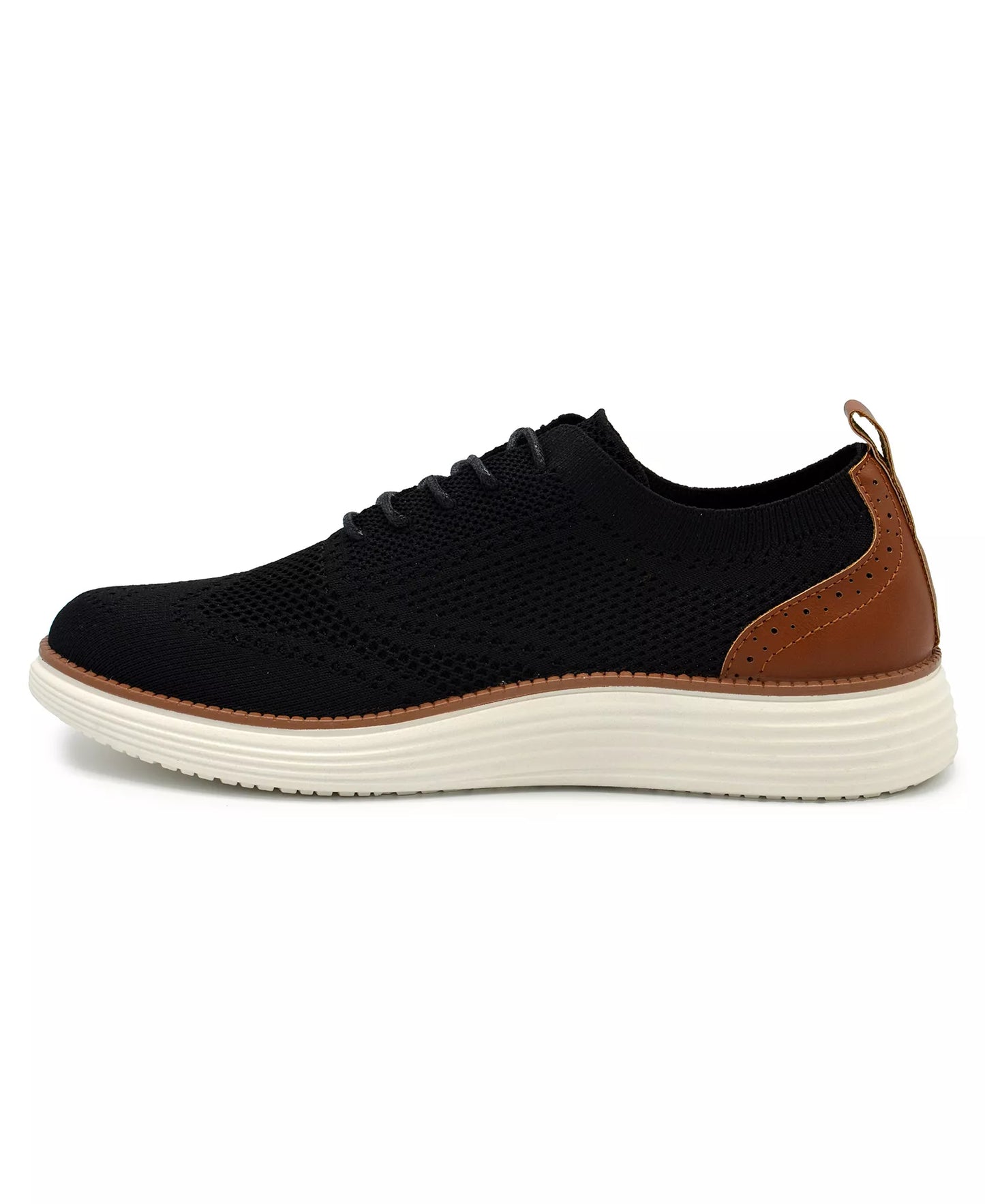Akademiks Men's Olney Wingtip Knit Oxford Shoes  Black/White Size 10