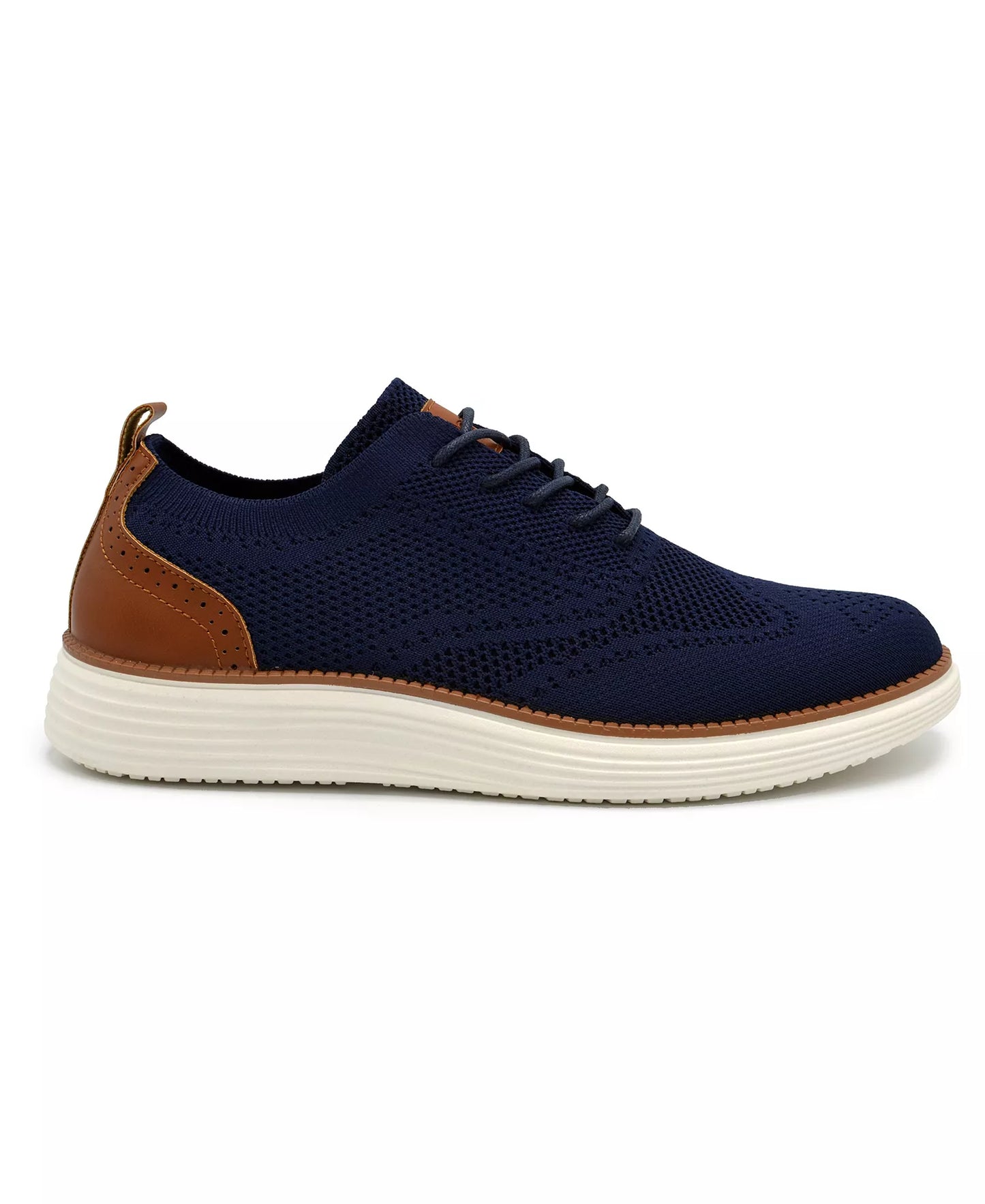 Akademiks Men's Olney Wingtip Knit Oxford Shoes  Navy Size 8