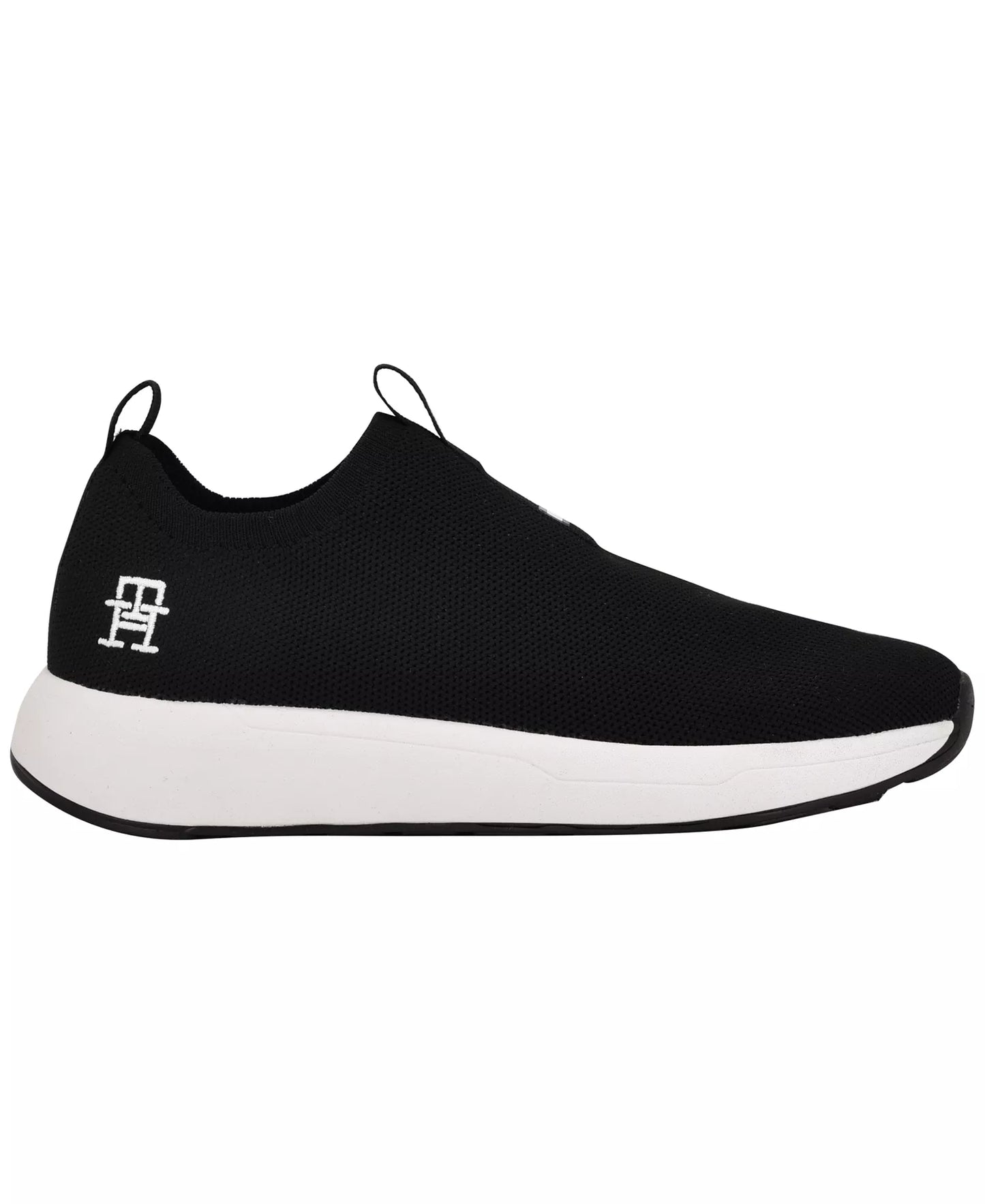 Tommy Hilfiger Women's Ada Lightweight Knit Slip-On Sneakers  Black/White Size 8
