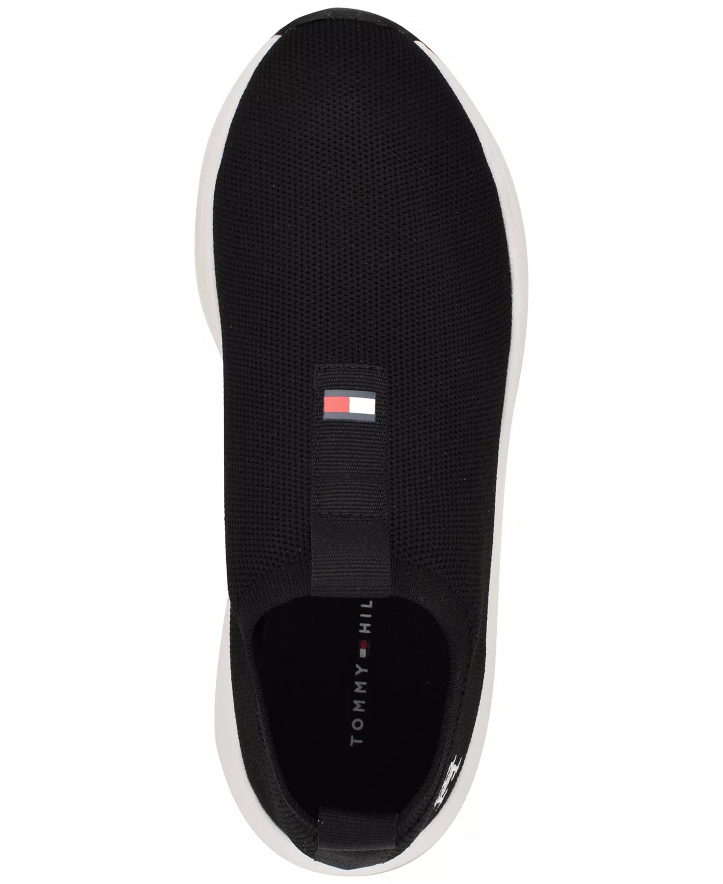 Tommy Hilfiger Women's Ada Lightweight Knit Slip-On Sneakers  Black/White Size 8
