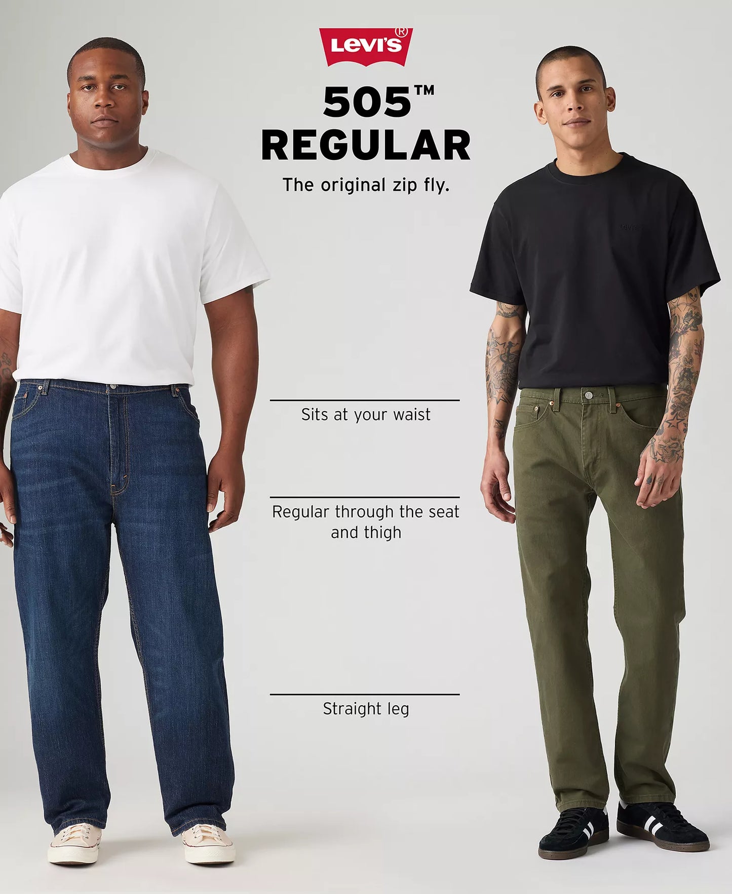 Levi's Men's 505 Regular-Fit Stretch Jeans  Caraway W32xL30