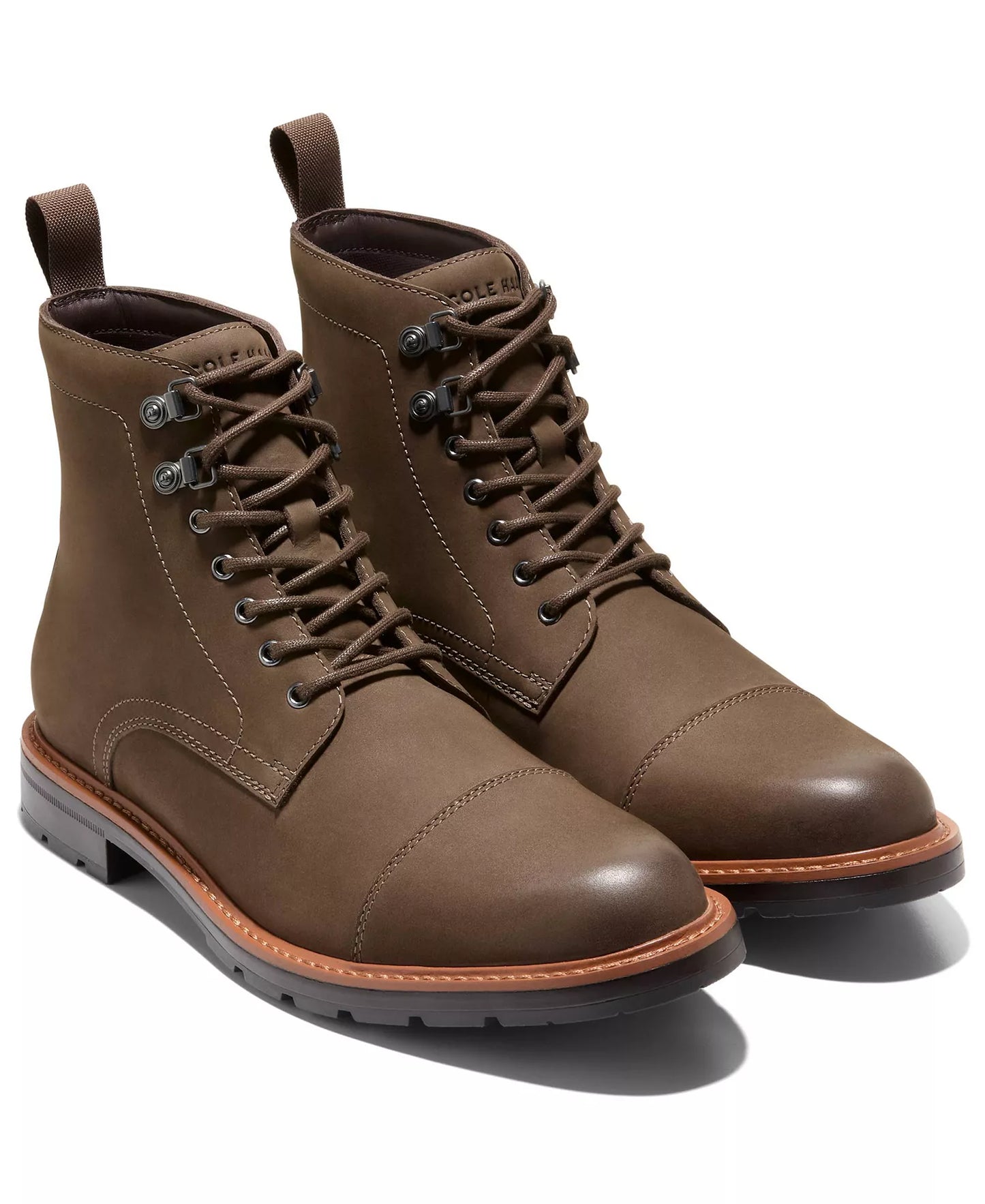 Cole Haan Men's Chamberlin Grand Cap Toe Boots  Truffle Nubuck Size 7