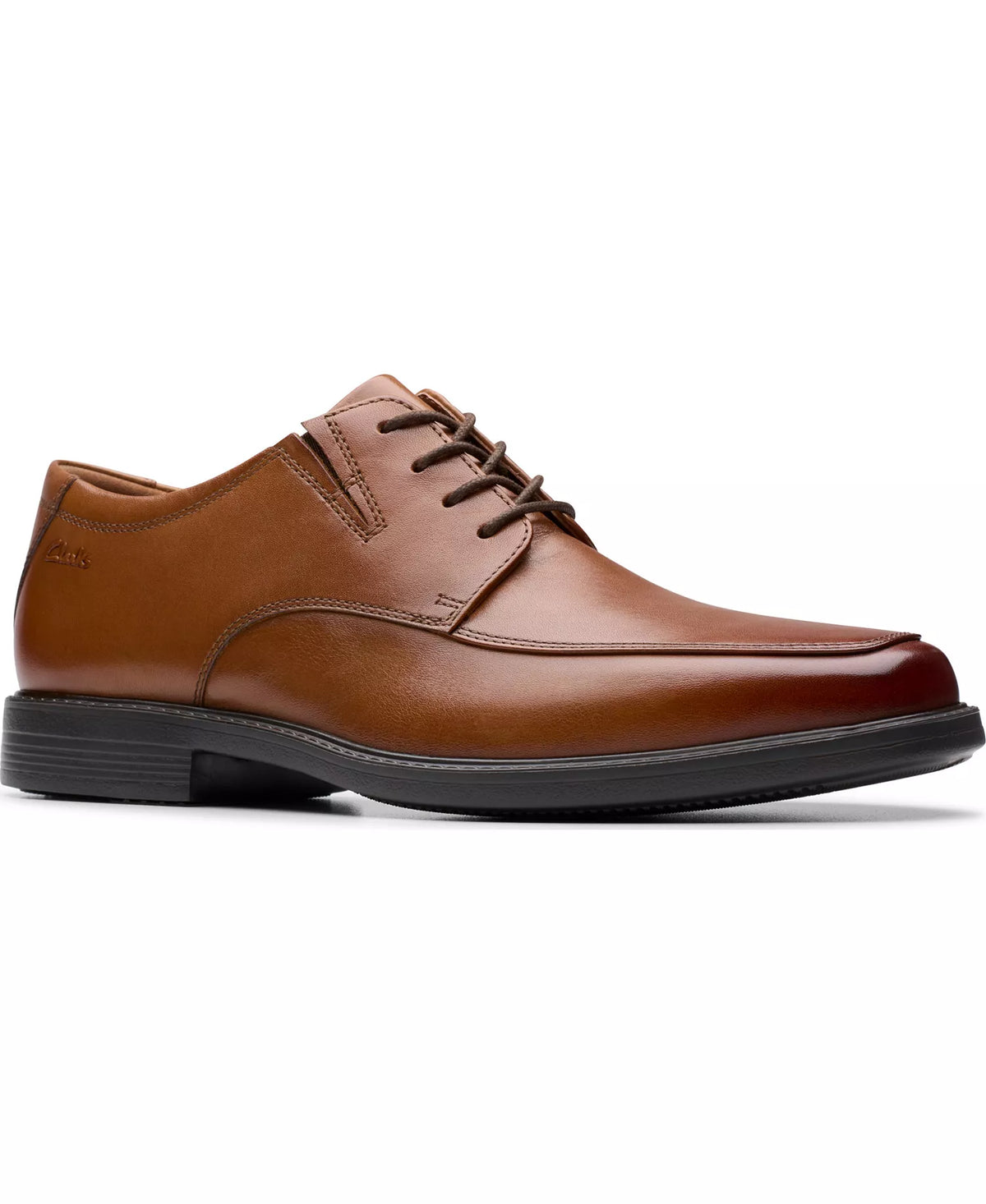 Clarks Men's Cosgrove Apron Dress Shoes  Dark Tan Leather Size 8