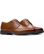 Clarks Men's Cosgrove Apron Dress Shoes  Dark Tan Leather Size 8