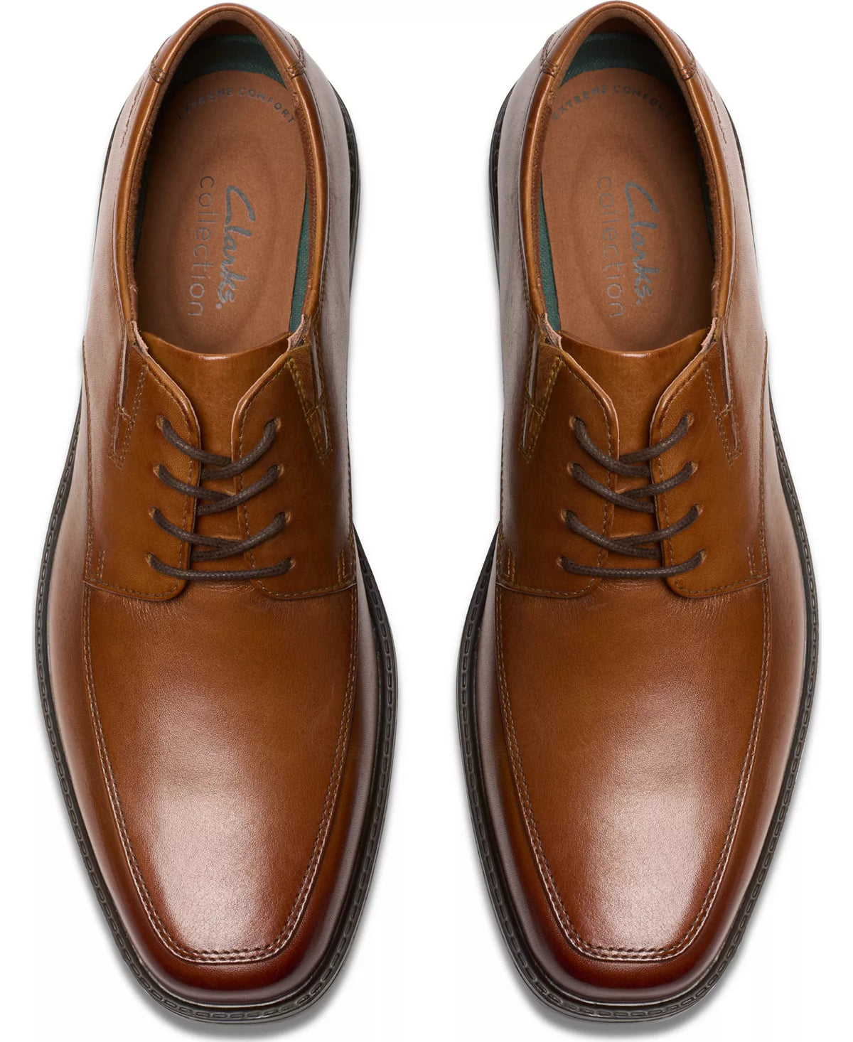 Clarks Men's Cosgrove Apron Dress Shoes  Dark Tan Leather Size 8