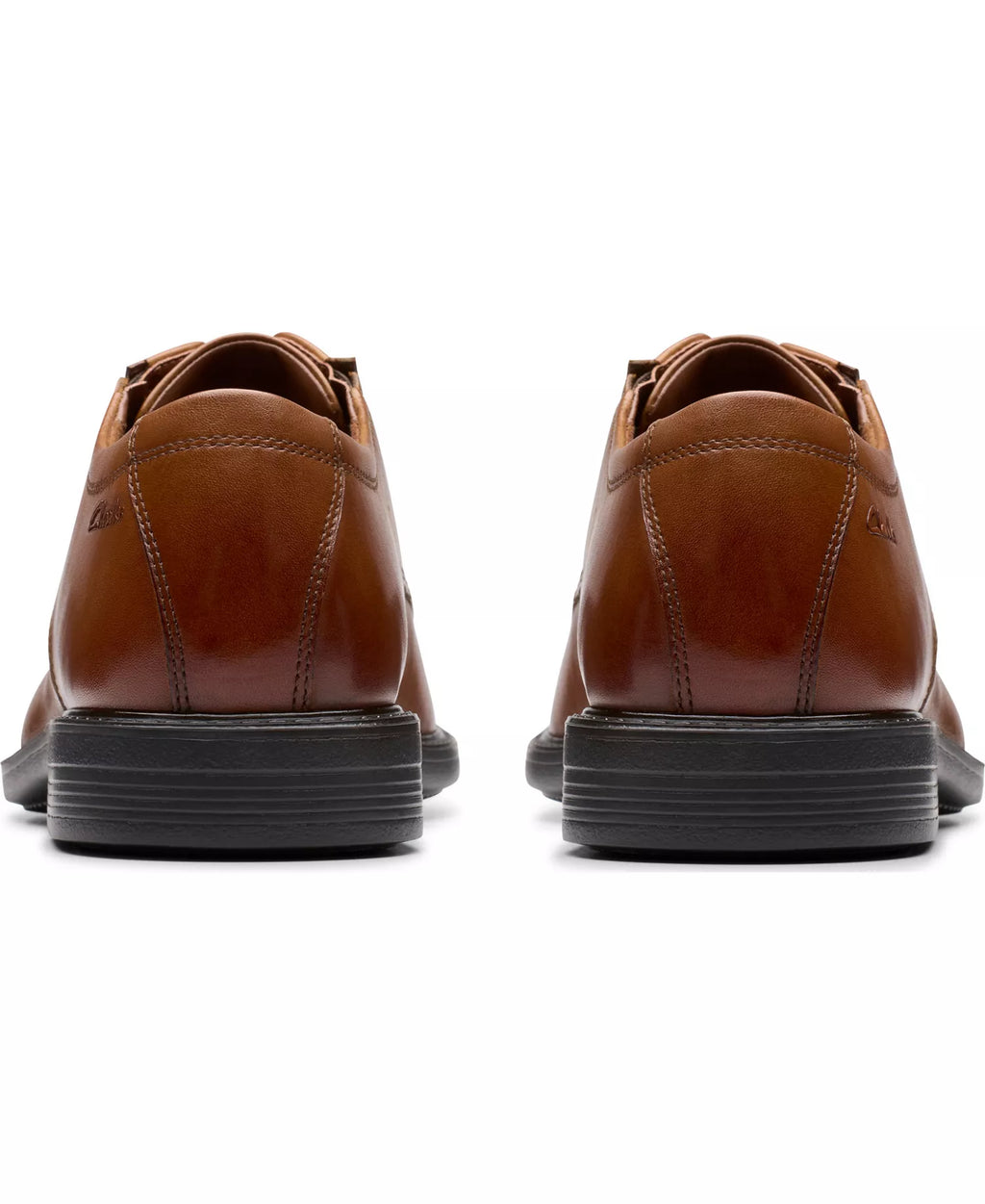 Clarks Men's Cosgrove Apron Dress Shoes  Dark Tan Leather Size 8W
