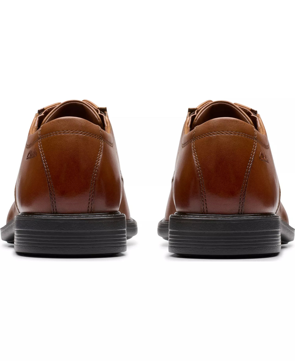 Clarks Men's Cosgrove Apron Dress Shoes  Dark Tan Leather Size 8W