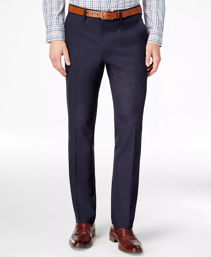 Kenneth Cole Reaction Men's Slim-Fit Stretch Dress Pants  Navy W40xL32 (No Tag)