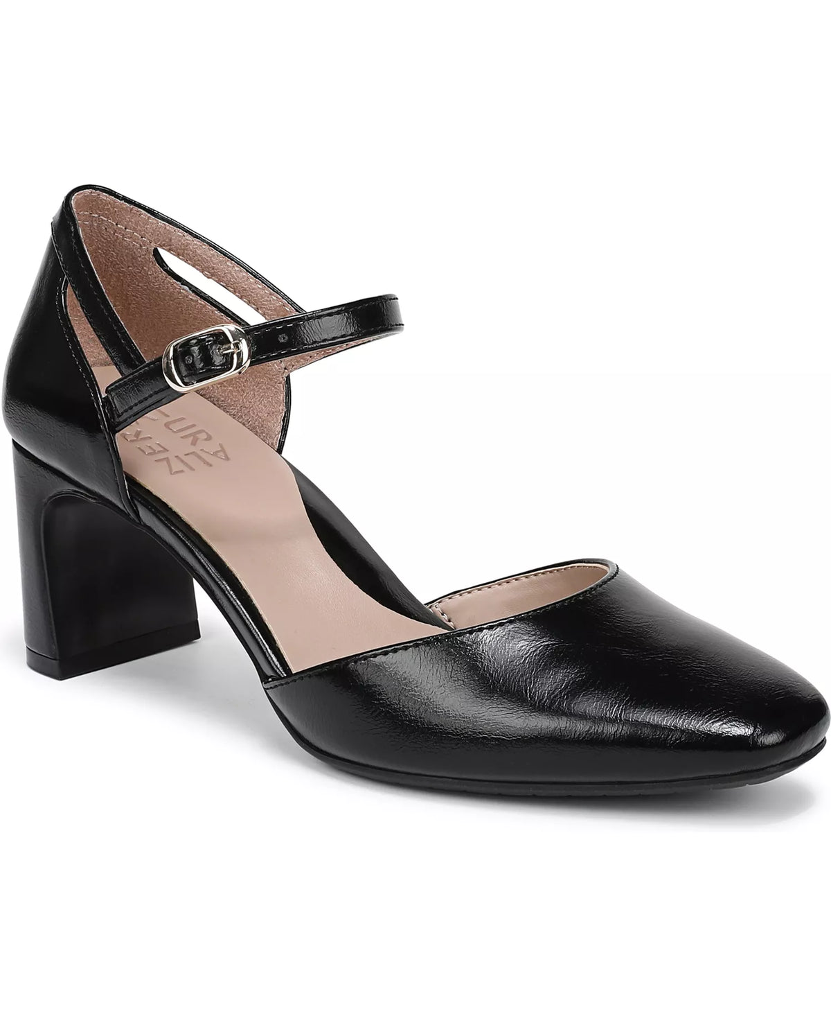 Naturalizer Women's Yasmin Mary Jane Pumps  Black Vegan Leather Size 11W