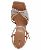 Anne Klein Women's Jelena-C Embellished Strappy Dress Sandals  Nude Crystal Size 10