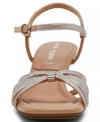 Anne Klein Women's Jelena-C Embellished Strappy Dress Sandals  Nude Crystal Size 10