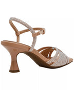 Anne Klein Women's Jelena-C Embellished Strappy Dress Sandals  Nude Crystal Size 10