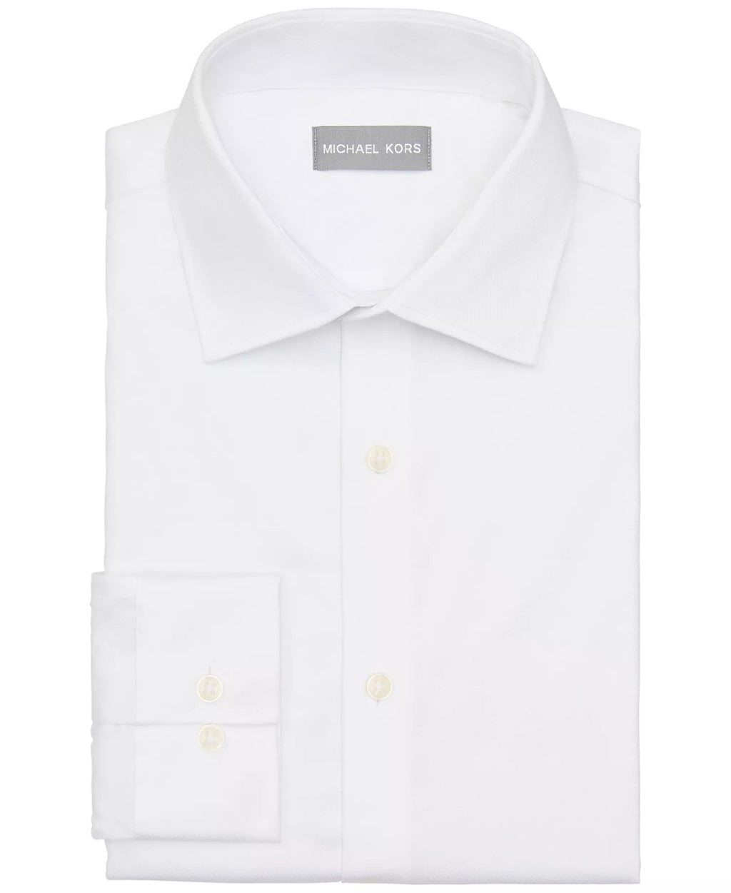 Michael Kors Men's Ultra Wrinkle Free Stretch Regular-Fit Dress Shirt  White Size 18 34/35