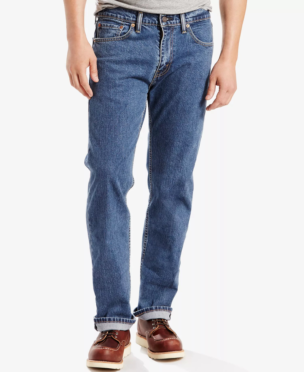 Levi's Men's 505 Regular-Fit Stretch Jeans  Stonewash W40xL32
