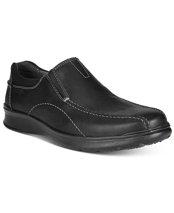Clarks Men's Cotrell Step Bike Toe Slip On Cap  Black Oily Leather Size 11W