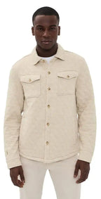 Polo Ralph Lauren Men's Quilted Double Knit Jersey Shirt Jacket  Expedition Dune Heather Size XL