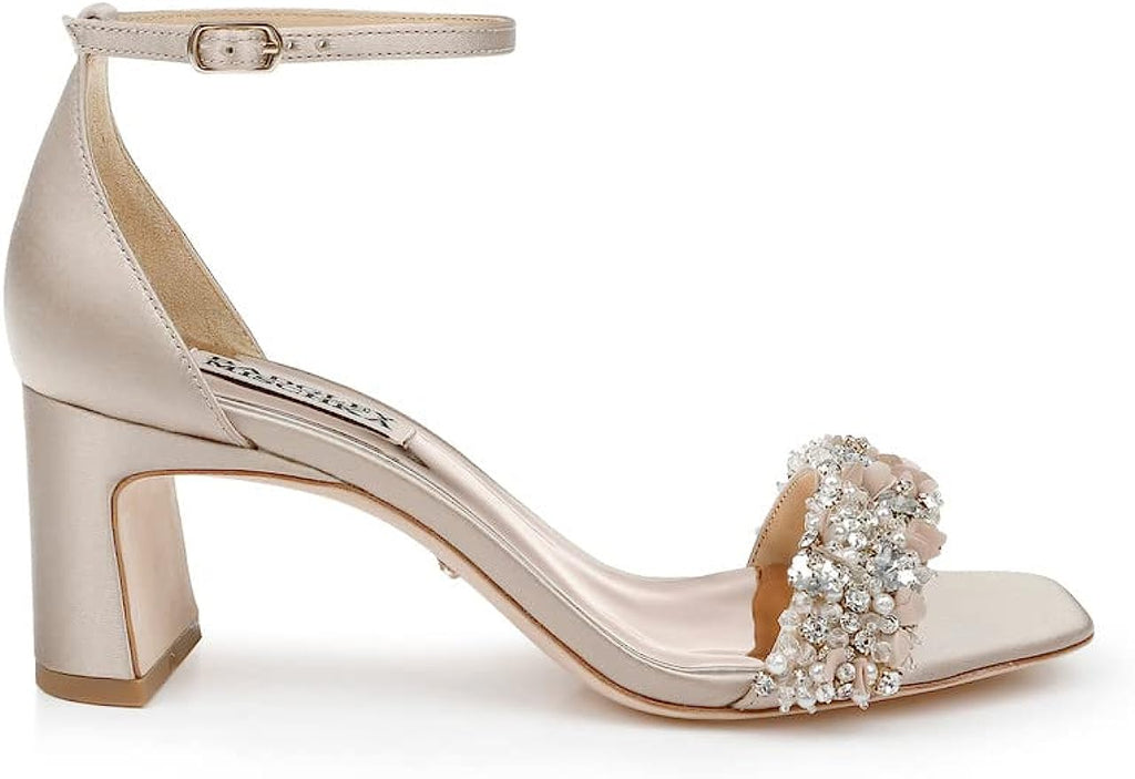 Badgley Mischka Women's Teela Heeled Sandals  Pearl Nude Size 11