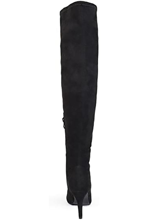 Brinley Co. Women’s Trill Vintage Almond Toe Over-The-Knee Boots  Color Black