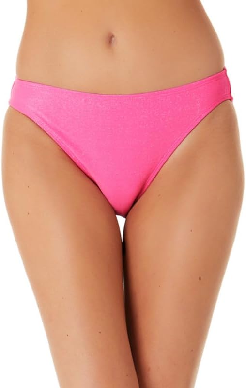 California Waves Juniors Metallic Shine Hipster Bikini Bottom  Color Pink Size S