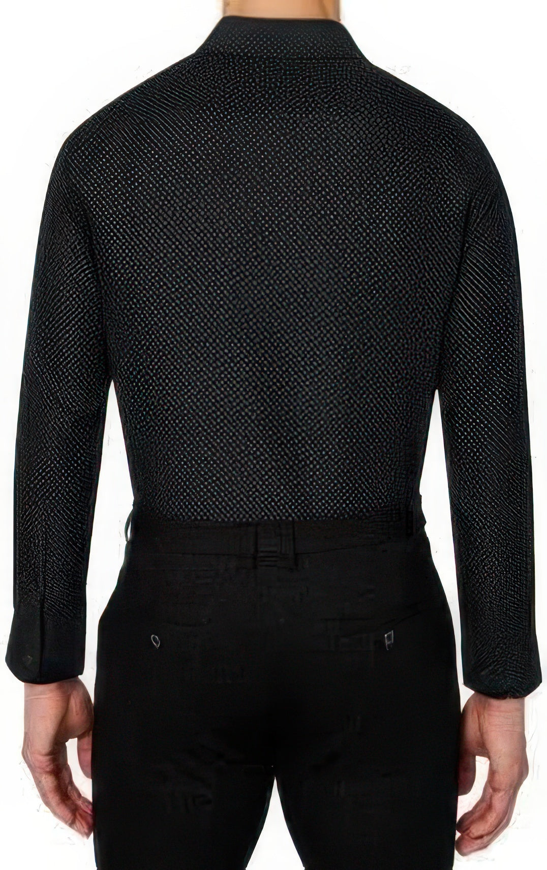 Calabrum Men's Regular-Fit Performance Dress Shirt  Black Size XL