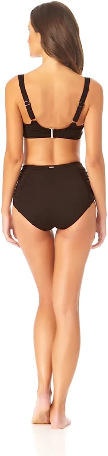 Anne Cole Retro Twist Underwire Bikini Top  Color Black Size 34DD/36D