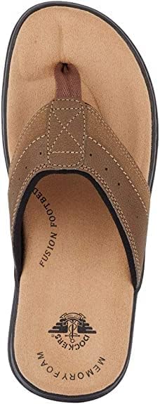 Dockers Men's Laguna Flip-Flop Sandals  Color Dark Tan Size 9M