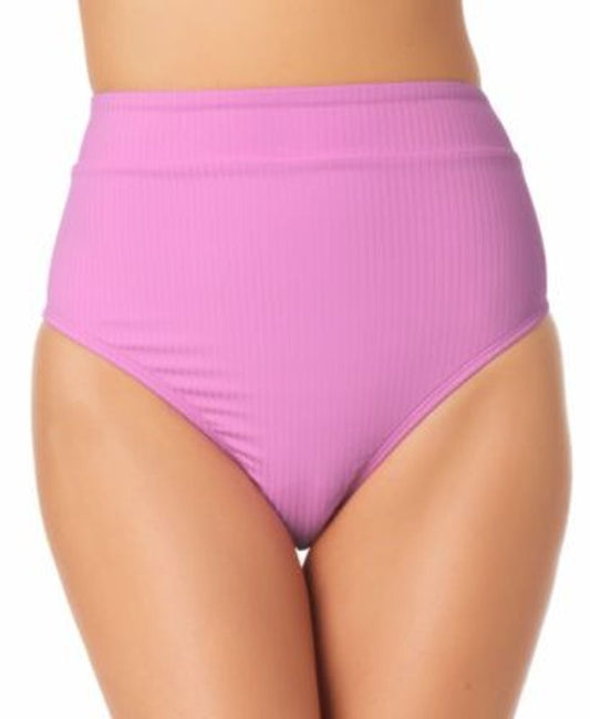California Waves Juniors High-Waist Bikini Bottom  Color Orchid Size L