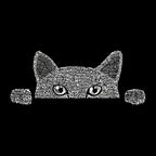 LA Pop Art Women's Word Art Peeking Cat Sweatshirt  Color Purple Size M