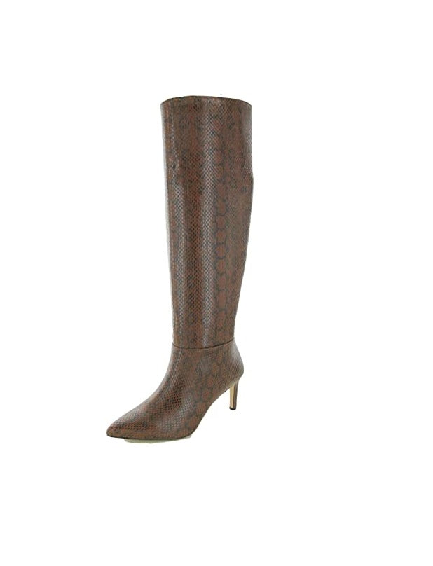 BCBGENERATION Women’s Animal Print Pointed Toe Stiletto Dress Heeled Boots  Color Brown Snake Size 6.5M Style GN209420