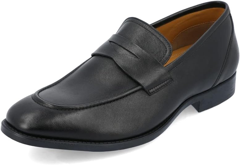 Thomas & Vine Men's Bishop Apron Toe Penny Loafer  Color Black Size 9.5W