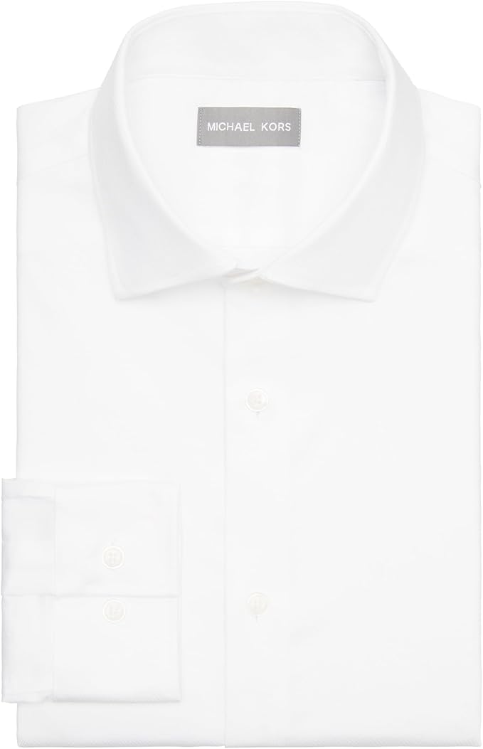 Michael Kors Men's Comfort Stretch Slim Fit Dress Shirt  White 17 32/33