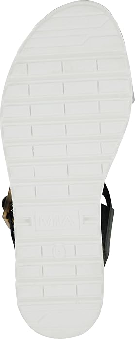 MIA Shoes Kiera Platform Espadrille Raffia Sole Sandals  Black Bona Size 6