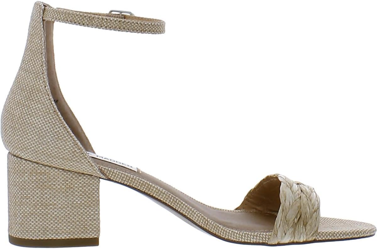 Steve Madden Women's Irenee Two-Piece Block Heeled Sandals  Color Raffia Multi Size 8.5M