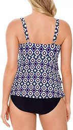 Swim Solutions Women's Printed Tiered Tummy Control One-Piece Swimsuit  Color Jewels Size 10